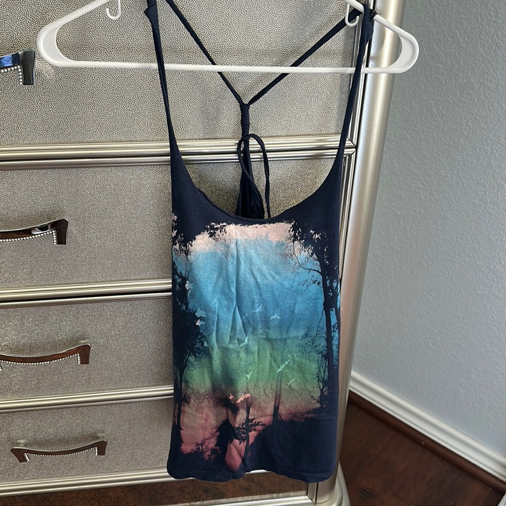 Size medium loose graphic strappy tank top with bandeau set